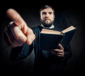 A man holding the bible